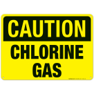Caution Chlorine Gas Pool Sign, Osha Sign