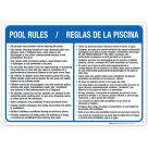 Pool Rules Sign, Bilingual English Spanish