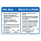 Swimming Pool Rules Bilingual Sign, Spanish English 