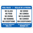 Bilingual Pool Rules English Spanish Sign