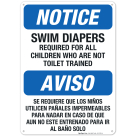 Swim Diapers Required Children Who Are Not Toilet Trained Bilingual Sign