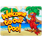 Welcome To Our Pool Sign, Outdoor Pool Decor Sign