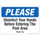 Social Distancing Sign, Wash Your Hands Before Entering The Pool