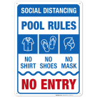 Social Distancing Pool Rules Sign