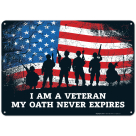 American Flag Veteran Oath Sign, Wall Decor Bar Man Cave Sign