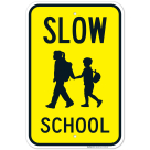 Slow School Sign, Traffic Sign