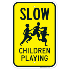 Slow Children Playing Sign, Traffic Sign
