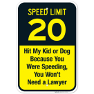 Speed Limit 20 Sign, Traffic Sign