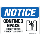 Confined Space Do Not Enter Without A Permit Sign, OSHA Sign