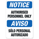 Bilingual Authorized Personnel Only Sign, OSHA Sign