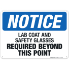 Lab Coat And Safety Glasses Required Sign, OSHA Sign