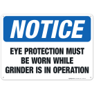 Eye Protection Must Be Worn Sign, OSHA Sign