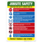 Construction Social Distancing Sign, Jobsite Safety Covid 19 Rules Sign