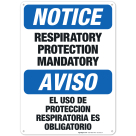 Bilingual Respiratory Protection Mandatory Sign, OSHA Sign