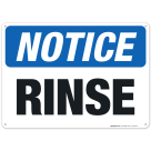 Rinse Sign, OSHA Notice Sign
