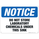 Do Not Store Laboratory Chemicals Under This Sink Sign, ANSI Notice Sign