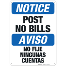 Post No Bills Bilingual Sign, OSHA Notice Sign