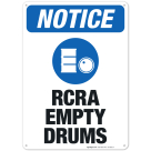 RCRA - Empty Drums Sign, OSHA Notice Sign