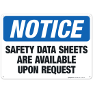Safety Data Sheets Are Available Upon Requests Sign, OSHA Notice Sign