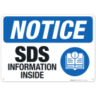 SDS Information Inside Sign, ANSI Notice Sign