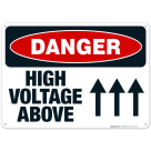 High Voltage Above Sign, OSHA Danger Sign