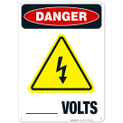 Volts Sign, OSHA Danger Sign