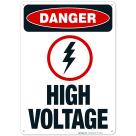 High Voltage Sign, OSHA Danger Sign, (SI-3789)