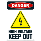 High Voltage Keep Out Sign, OSHA Danger Sign, (SI-3794)