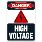 High Voltage Sign, OSHA Danger Sign, (SI-3798)