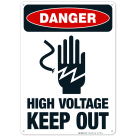 High Voltage Keep Out Sign, OSHA Danger Sign, (SI-3799)