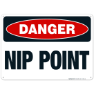 Nip Point Sign, OSHA Danger Sign