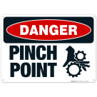 Pinch Point Sign, OSHA Danger Sign