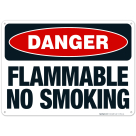 Flammable No Smoking Sign, OSHA Danger Sign