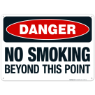 Danger No Smoking Beyond This Point Sign, OSHA Danger Sign