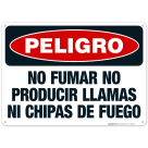 Danger No Fumar No Producir Llamas Ni Chipas De Fuego Sign, OSHA Danger Sign