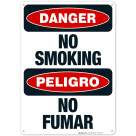 No Smoking Bilingual Sign, OSHA Danger Sign, (SI-3970)