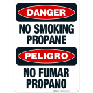 No Smoking Propane Bilingual Sign, OSHA Danger Sign