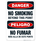No Smoking Beyond This Point Bilingual Sign, OSHA Danger Sign