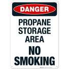 Propane Storage Area No Smoking Sign, OSHA Danger Sign