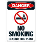 No Smoking Beyond This Point Sign, OSHA Danger Sign