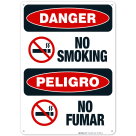 No Smoking Bilingual Sign, OSHA Danger Sign, (SI-3985)