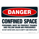 Danger Confined Space Personnel Must Be Properly Trained Sign, OSHA Danger Sign