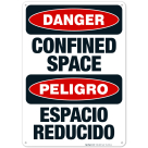 Confined Space Bilingual Sign, OSHA Danger Sign