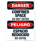Confined Space Do Not Enter Bilingual Sign, OSHA Danger Sign