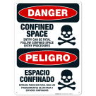 Confined Space Entry Can Be Fatal s Bilingual Sign, OSHA Danger Sign
