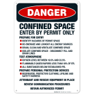 Confined Space Enter By Permit Only Attendant Sign, OSHA Danger Sign