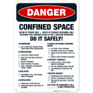 Confined Space Enter By Permit Only Entry By Trained Only Sign, OSHA Danger Sign