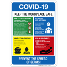Covid 19 Social Distancing Poster Sign, Business Safety Signs