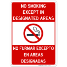 No Smoking Except Designated Area Sign