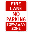 Fire Lane Header No Parking Tow Away Zone Sign